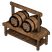 Barril-estantería de madera